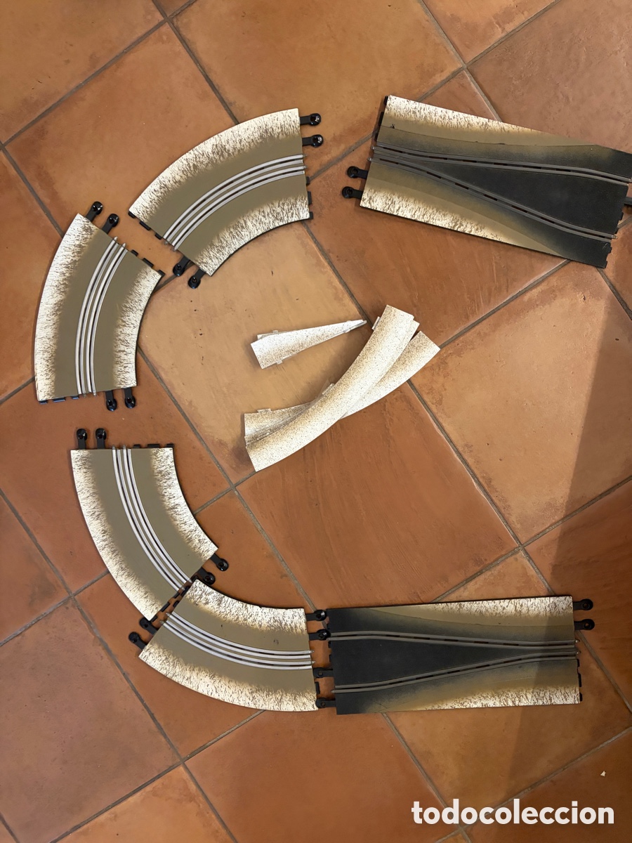Jouets anciens Exin: Lote pistas chicane curva efecto barro scalextric 6 pistas Exin