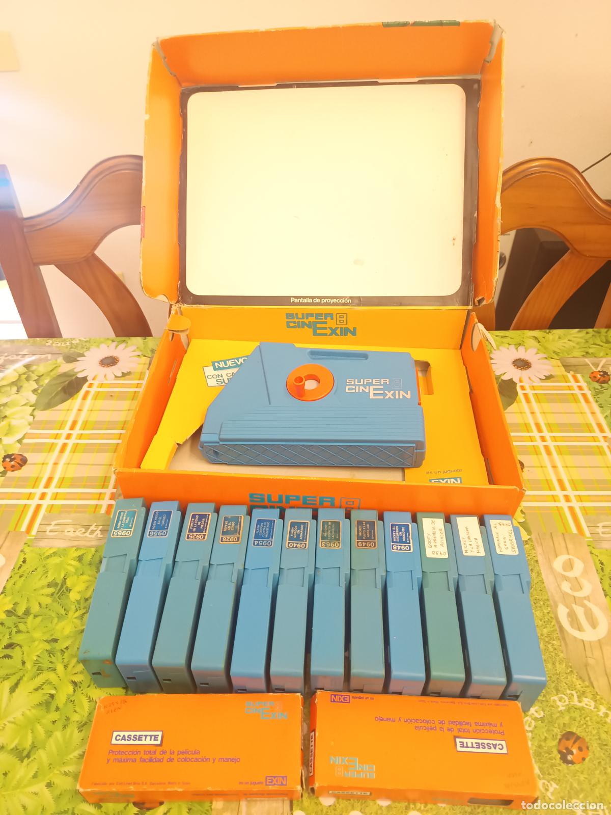 Juguetes antiguos Exin: SUPER 8 CINE EXIN EN SU CAJA + 12 PEL&Iacute;CULAS FUNCIONA BUEN ESTADO, CAJA CON DEFECTOD