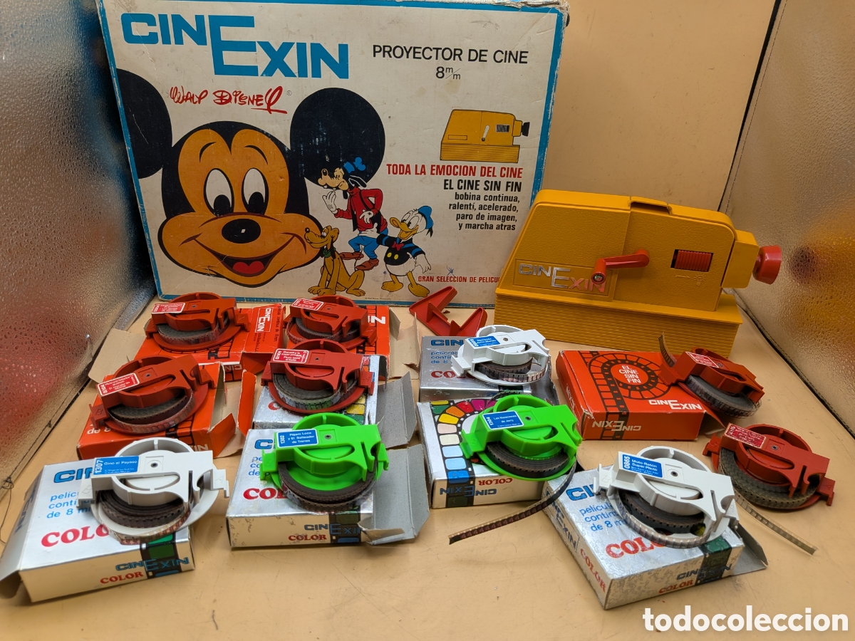 Brinquedos antigos Exin: CINEXIN PROYECTOR CINE 8 + PEL&Iacute;CULAS WALK DISNEY