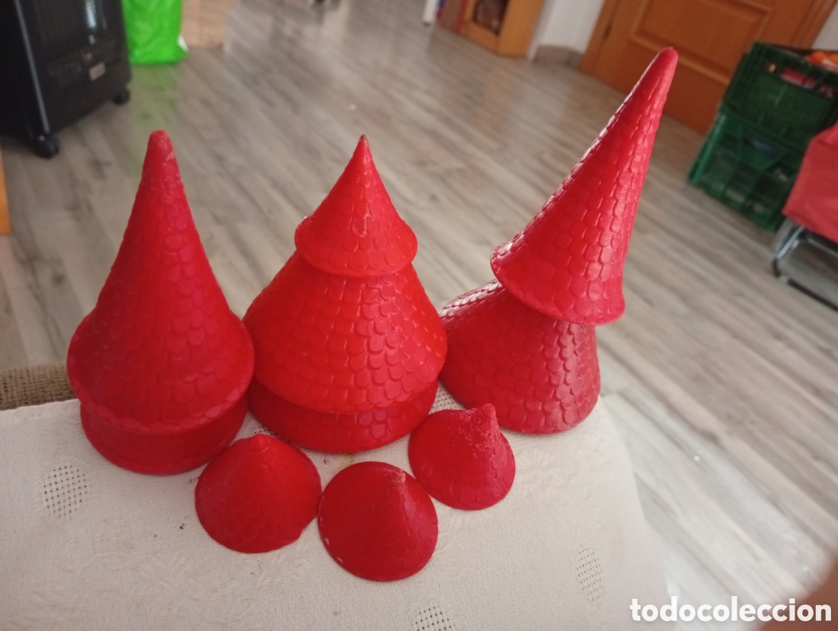 Juguetes antiguos Exin: 10 piezas rojas exin castillo buen estado