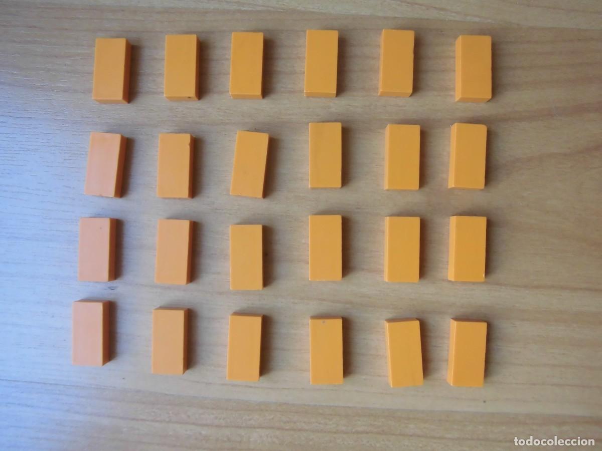 Juguetes antiguos Exin: LOTE 24 PLACAS BAJAS 1 x 2 NARANJAS EXIN WEST