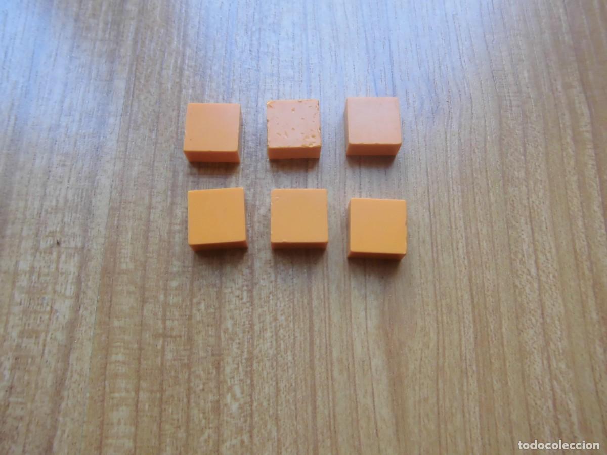 Juguetes antiguos Exin: LOTE 6 PLACAS BAJAS 1 x 1 NARANJAS EXIN WEST