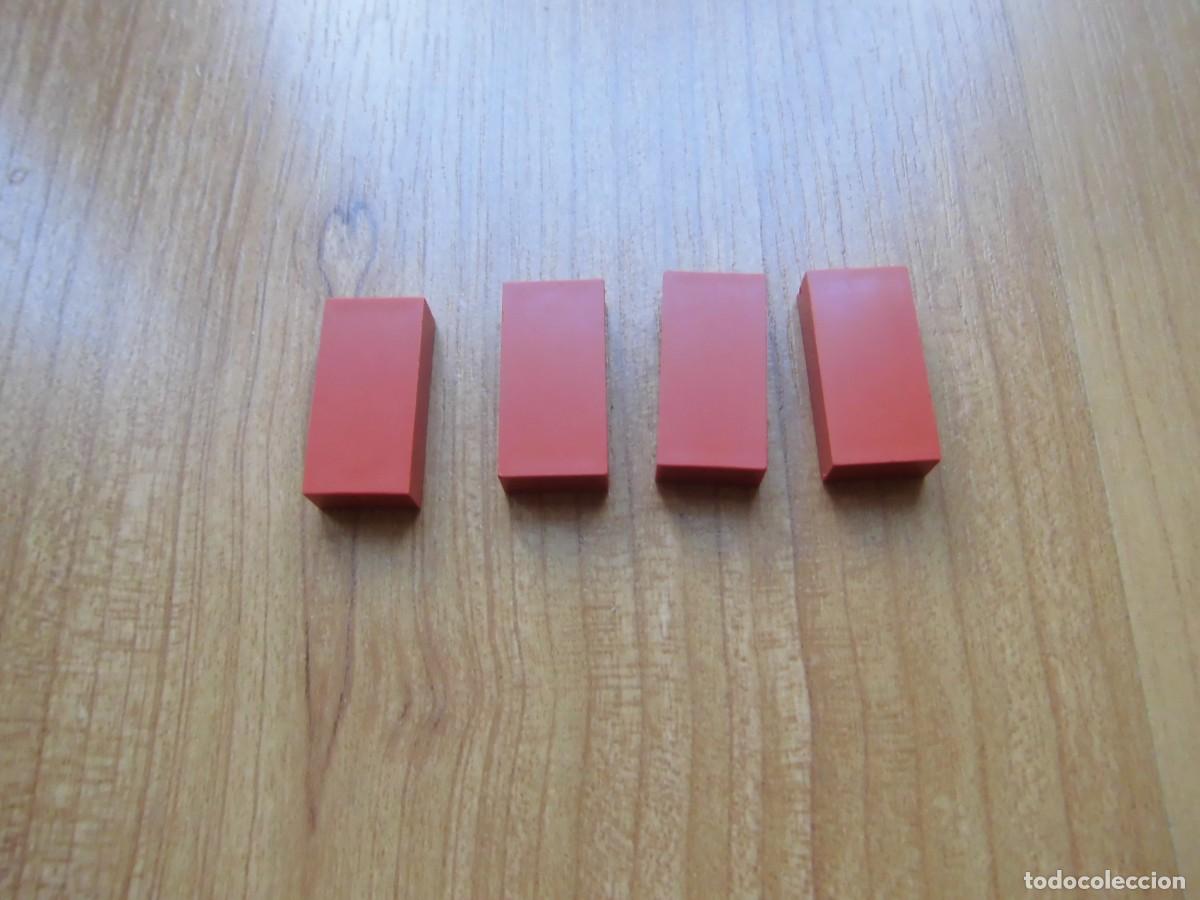 Juguetes antiguos Exin: LOTE 4 PIEZAS BAJAS ROJAS LISAS 2 x 1 EXIN WEST