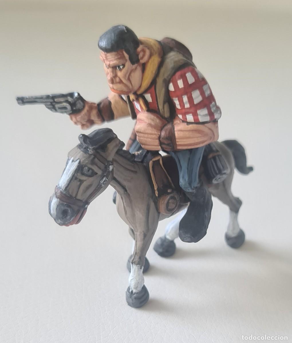 Juguetes antiguos Exin: EXIN WEST FIGURA DEL BANDIDO O MAT&Oacute;N DE PUEBLO A CABALLO ORIGINAL PINTADA EN ALTA CALIDAD