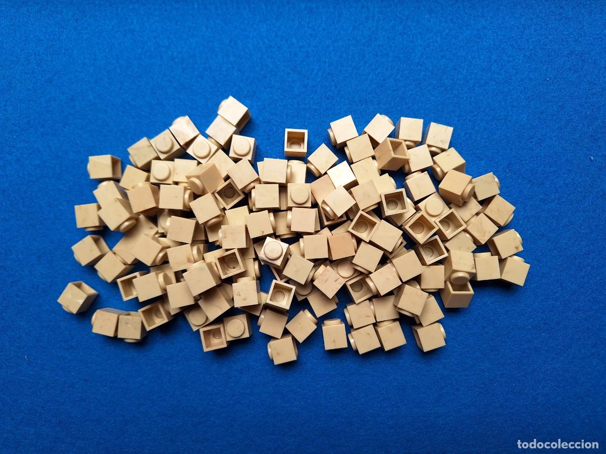 Juguetes antiguos Exin: Lote Oferta 150 Bloques 1x1 PdJ tono verde. Exin Castillos.