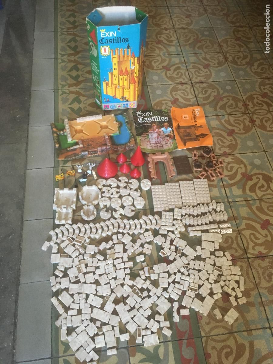 Altes Spielzeug Exin: exin castillos caja n&ordm; 1 con muchas piezas base figuras instrucciones etc