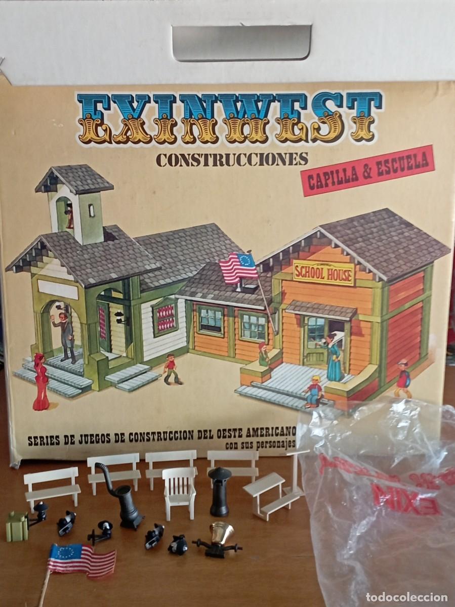 Altes Spielzeug Exin: Exinwest capilla y escuela con caja , est&aacute; completo ,falta instrucciones y los personajes