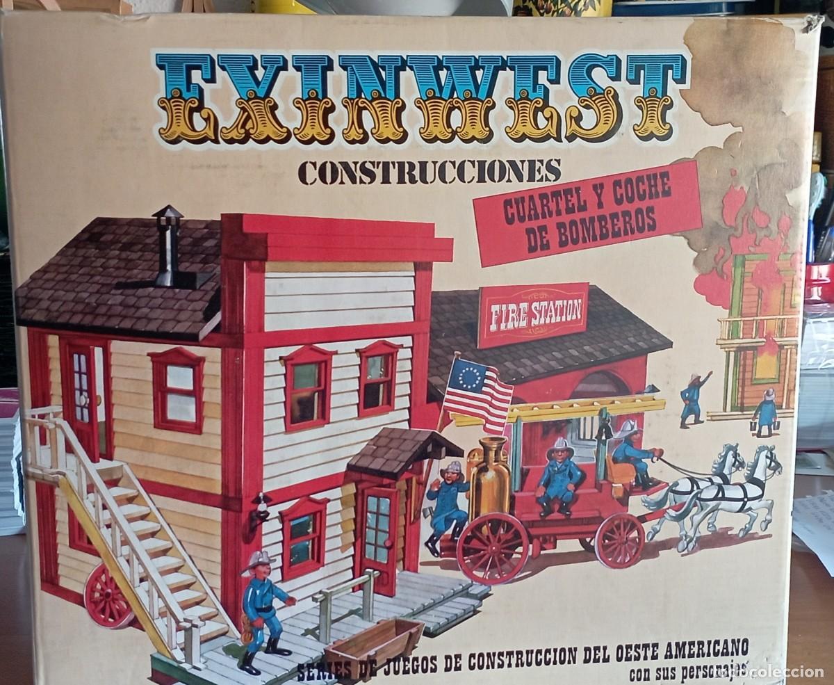 Altes Spielzeug Exin: Exinwest cuartel y coche de bomberos el cuartel est&aacute; completo