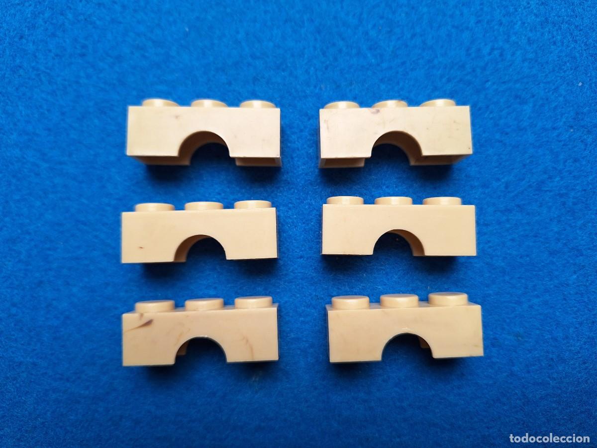 Juguetes antiguos Exin: Lote Oferta 6 arcos 3x1 PdJ tono verdoso. Exin Castillos.