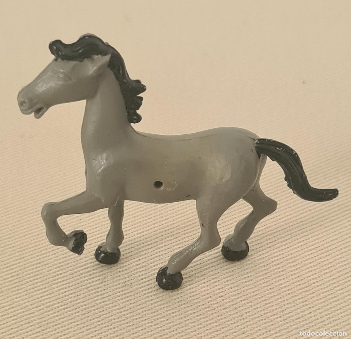 Juguetes antiguos Exin: EXIN WEST CABALLO AL GALOPE DE COLOR GRIS ORIGINAL