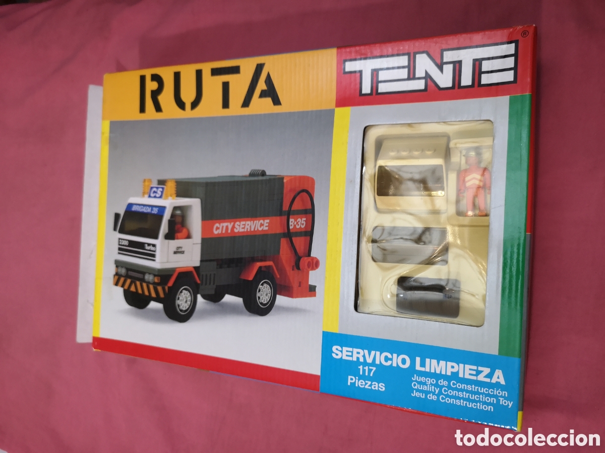 Juguetes antiguos Exin: TENTE RUTA.SERVICIO LIMPIEZA 0503.De 117 piezas. SIN USAR.CAJA ABIERTA.CON INSTRUCCIONES Y CAT&Aacute;LOGO.