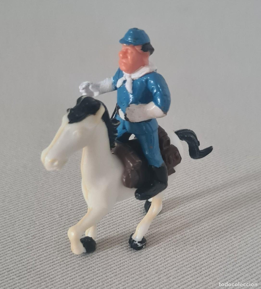 Juguetes antiguos Exin: EXIN WEST FIGURA DE UN SOLDADO A CABALLO ORIGINAL