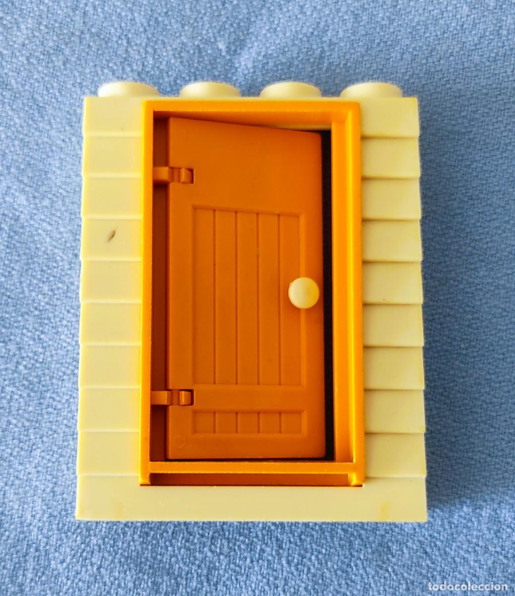 Juguetes antiguos Exin: PUERTA NARANJA CON POMOS CON PARED EXIN WEST EXINWEST ORIGINAL A&Ntilde;OS 70 COMPATIBLE CON EXIN CASTILLOS