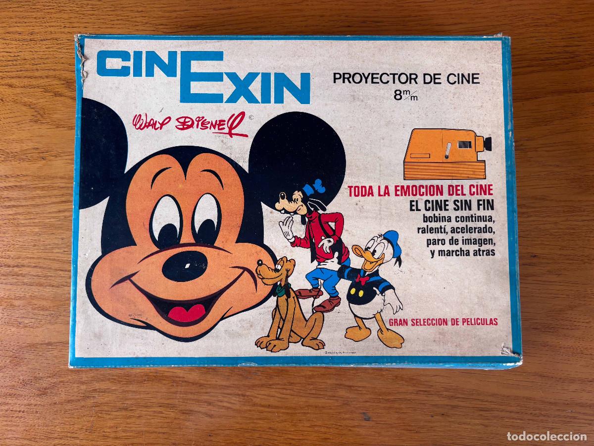 Juguetes antiguos Exin: Cinexin Proyector de cine 8 mm Walt Disney naranja a&ntilde;os 70 exin con caja, funciona