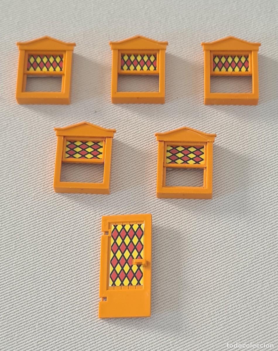 Juguetes antiguos Exin: EXIN WEST 5 VENTANAS CON CRISTAL Y 1 PUERTA NARANJAS CON CALCAS ADHESIVAS DE LA CAPILLA