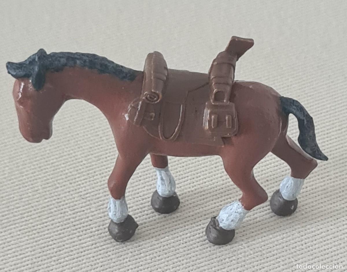 Juguetes antiguos Exin: EXIN WEST CABALLO PINTADO AL PASO CON SILLA MILITAR