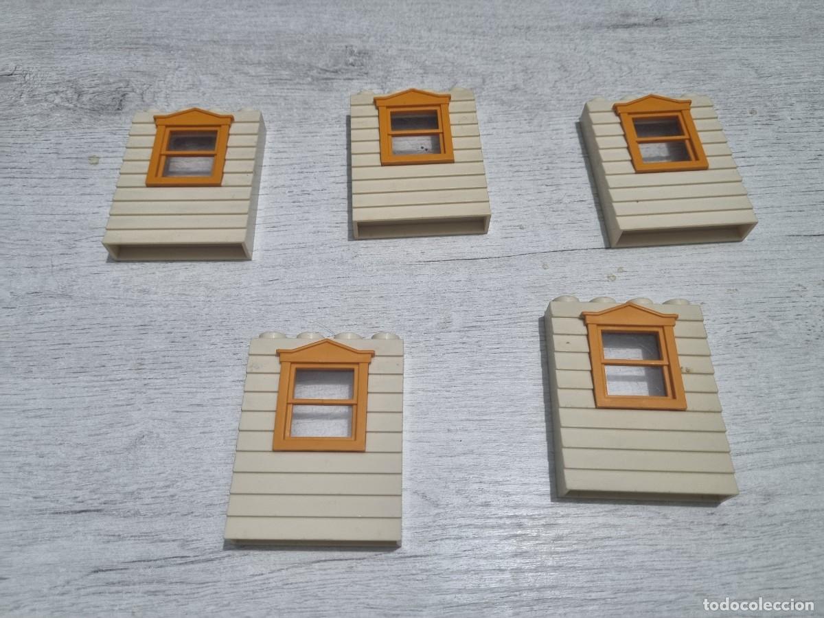 Juguetes antiguos Exin: Lote de 5 paredes blancas con ventanas Exin west