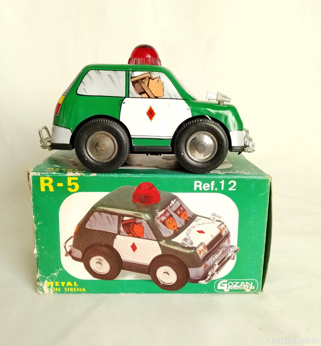 Juguetes antiguos Goz&aacute;n: GOZAN, COCHE R-5 GUARDIA CIVIL, A RESORTE DE CUERDA. Ref. 12