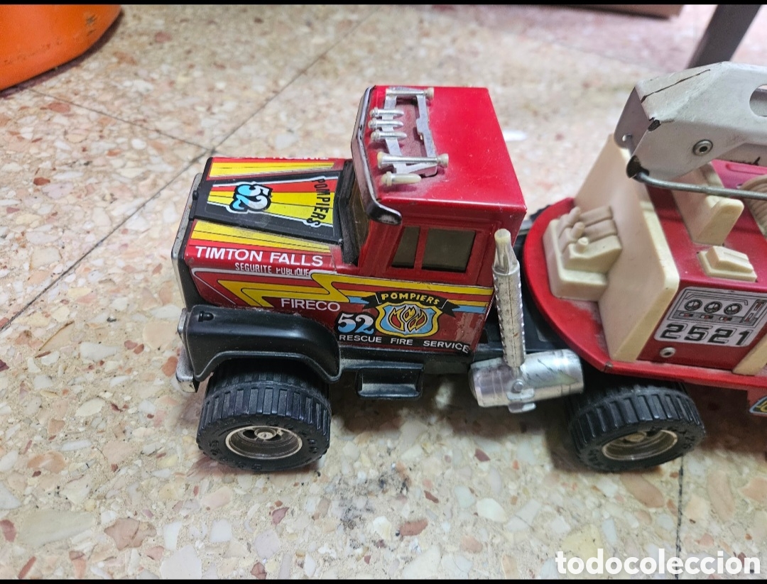 Juguetes antiguos Goz&aacute;n: Antiguo Cami&oacute;n Bomberos GOZAN Bronco 2521 A&ntilde;os 70 - Chapa - Con Faltas / Restaurar