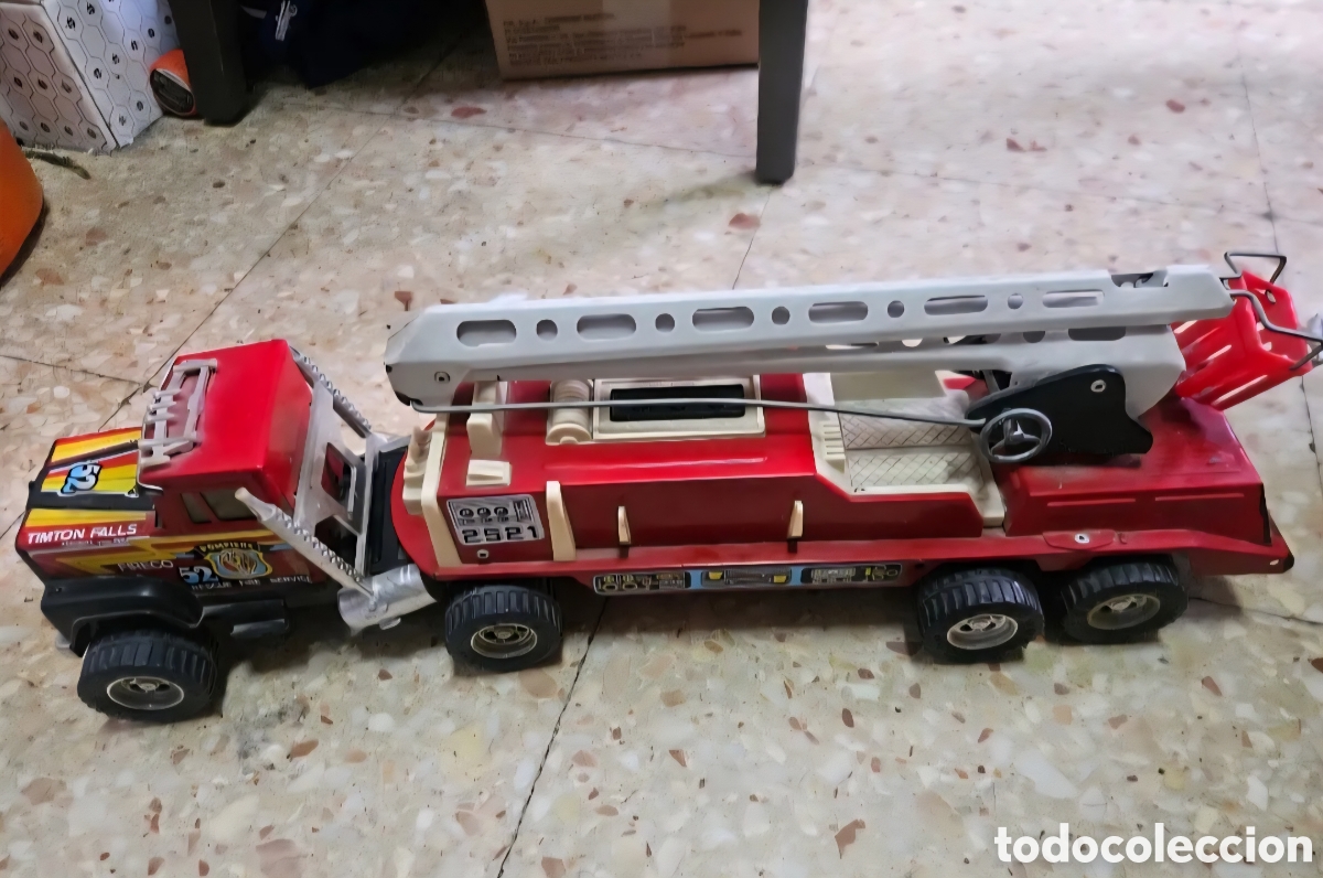 Juguetes antiguos Goz&aacute;n: Antiguo Cami&oacute;n Bomberos GOZ&Aacute;N Bronco 2521 - A&ntilde;os 70 - Chapa - Para Restaurar
