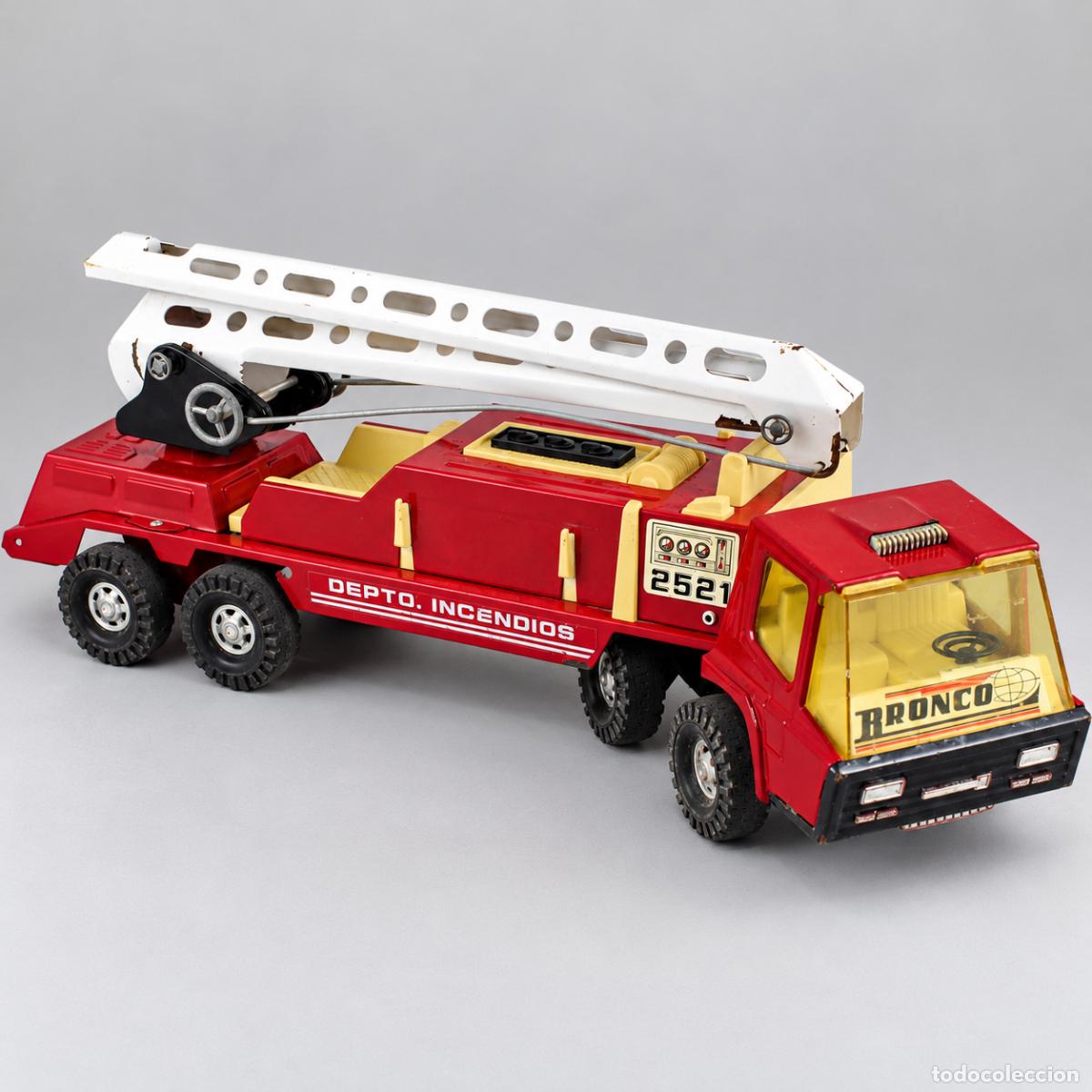 Juguetes antiguos Goz&aacute;n: Cami&oacute;n Bomberos Gozan Bronco 2521 Chapa A&ntilde;os 70 Vintage Juguete Espa&ntilde;ol