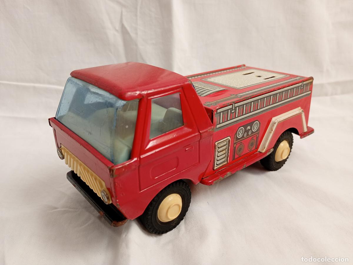 Juguetes antiguos Goz&aacute;n: RARO CAMION BOMBEROS GOZAN? MADE IN SPAIN CHAPA LITOGRAFIADA