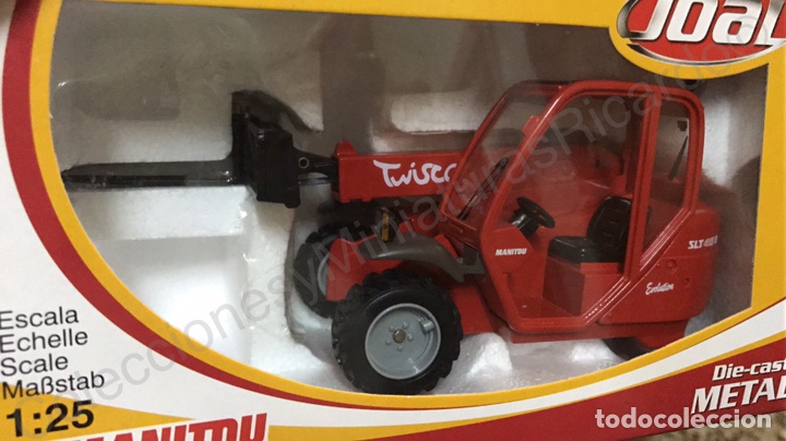 Giocattoli antichi Joal: Cargadora Manitou Twisco SLT 415 de Horquillas (Escala 1:25) Metal. Nueva. 224 JOAL.