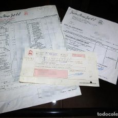 Juguetes antiguos Joal: ANTIGUA FACTURA Y RECIBO BANCARIO DE JOAL - 1977 - COCHES, CAMIONES, TRACTORES, BULLDOZER.... Lote 400830599