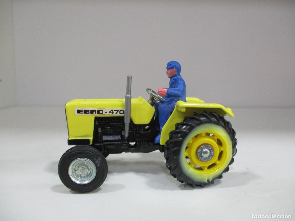 Jouets anciens Joal: VEHICULO INDUSTRIAL JOAL - TRACTOR EBRO 470 MASEY FERGUSON AMARILLO CON CONDUCTOR - PERFECTO ESTADO