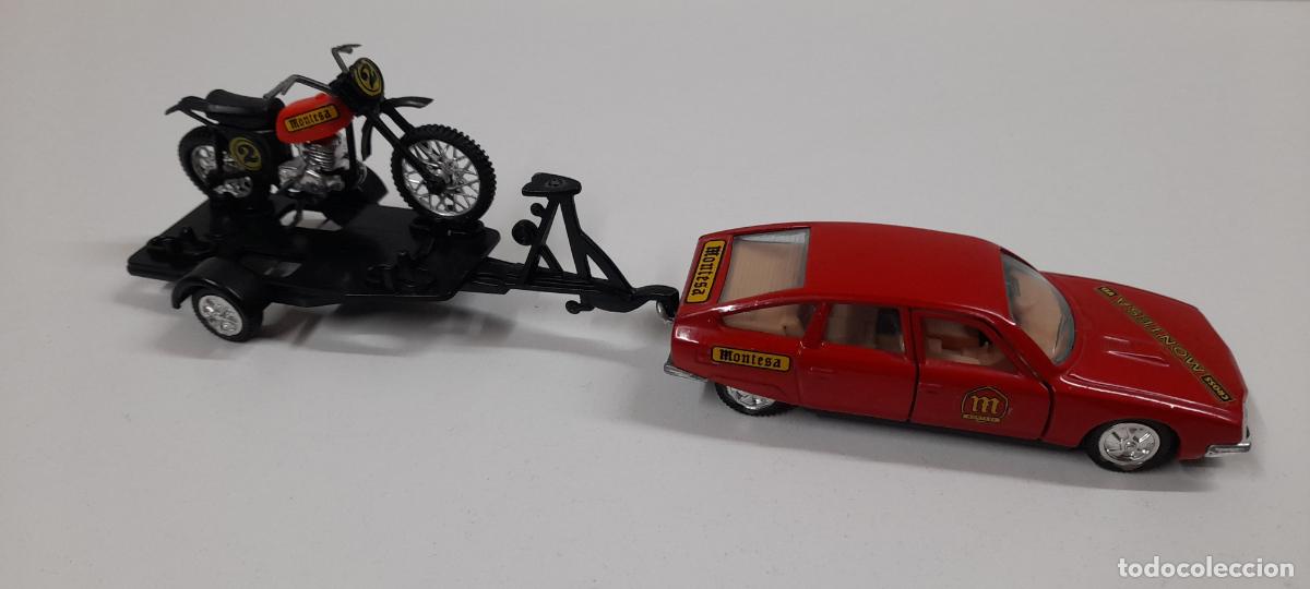 Juguetes antiguos Joal: CITROEN CX PALAS CON CARRO PARA MOTOS CON UNA MONTESA . REALIZADO POR JOAL . REF 152
