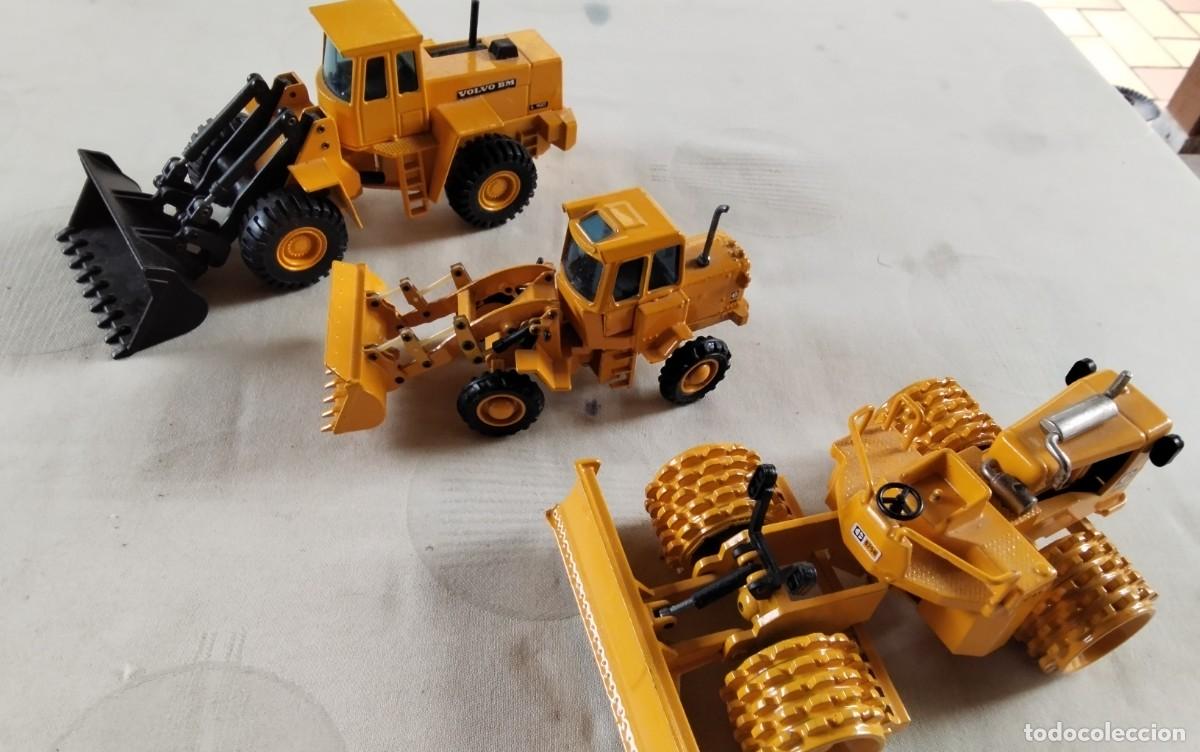 Juguetes antiguos Joal: TRES VEHICULOS JOAL , EXCAVADORA VOLVO , COMPACTADORA Y EXCAVADORA , VER DESCRIPCION