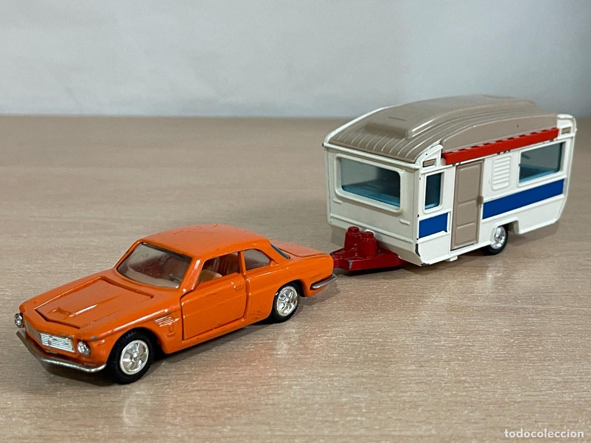 Juguetes antiguos Joal: 127- Miniaturas Joal antiguo coche ISO-RIVOLTA Coupe GT naranja N&ordm; 115 1:43 + Caravana roulotte 1:43