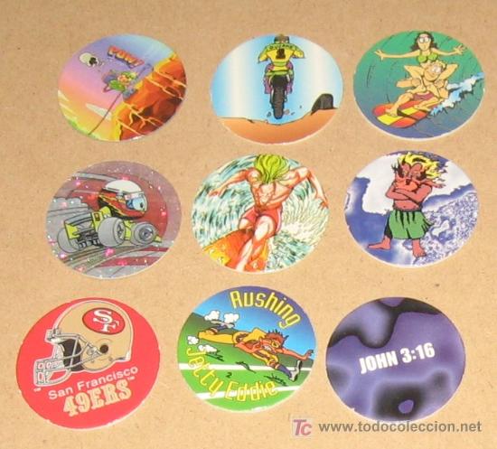 Brinquedos antigos e Jogos de cole&ccedil;&atilde;o: lote variado de tazos caps pogs australianos y americanos VPA