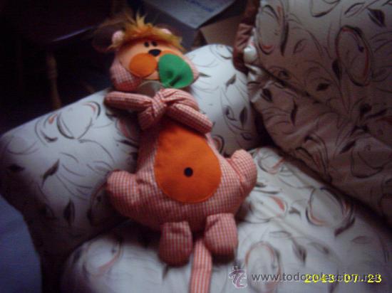 Jouets Anciens et Jeux de collection: le&oacute;n de peluche en tela a&ntilde;os 70