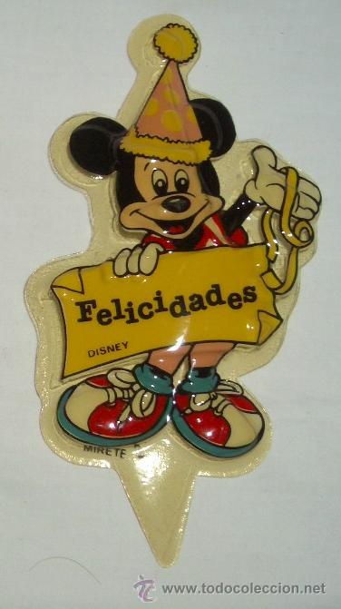 Juguetes antiguos y juegos de colecci&oacute;n: MICKEY MOUSE FELICIDADES,CELULOIDE TROQUELADO,MIRETE,A&Ntilde;OS 70