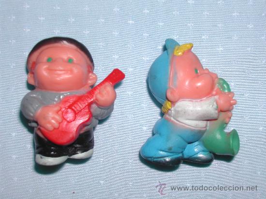 Juguetes antiguos y Juegos de colecci&oacute;n: Lote de 2 Mu&ntilde;equitos de goma * MUSICOS * de MISS MARY.