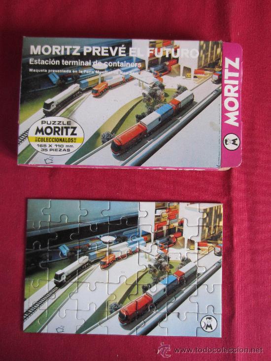 Juguetes antiguos y Juegos de colecci&oacute;n: PUZZLE PROPAGANDA CERVEZA MORITZ - ESTACION TERMINAL DE CONTAINERS