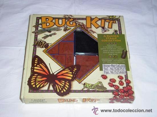 Juguetes antiguos y juegos de colecci&oacute;n: BUG KIT JUEGO DE IMPRENTA CON 11 SELLOS ANIMALES 1991 RARO DE ANNA MARIA LOOS - SELLOS