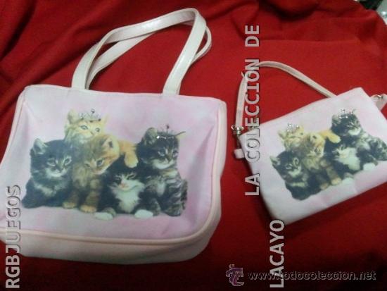 Juguetes antiguos y Juegos de colecci&oacute;n: BOLSO Y MONEDERO GATITOS