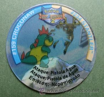 Juguetes antiguos y Juegos de colecci&oacute;n: Tazo Croconaw y Stantler POK&Eacute;MON TAZOS LEAGUE 2 - Matutano