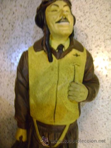 Altes Spielzeug und Spiele: Figura aviador pasta r&iacute;gida 26 cm [C0L]