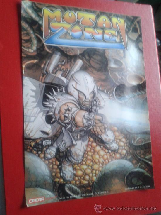 Juguetes antiguos y Juegos de colecci&oacute;n: Adhesivo pegatina gran tama&ntilde;o (DIN A 4) m&iacute;tico videojuego Mutan zone Opera Soft
