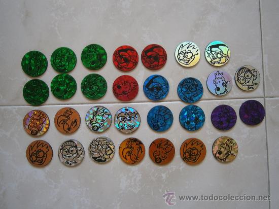 Antique Toys and Collectible Games: COLECCI&Oacute;N 30 SUPER TAZOS BRILLANTES