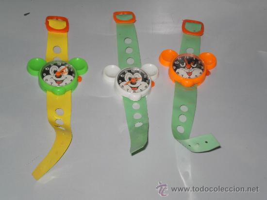 Juguetes antiguos y Juegos de colecci&oacute;n: LOTE DE 3 RELOJES EN PLASTICO ,*CREACIONES SIERRA ASTURIAS ESPA&Ntilde;A BARATIJAS DE QUIOSCO A&Ntilde;OS 70/80 .