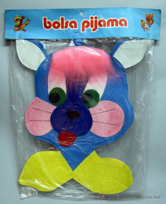 Juguetes antiguos y Juegos de colecci&oacute;n: Bolsa pijama fieltro Gato fabricado por Belmonte a&ntilde;os 70 nueva