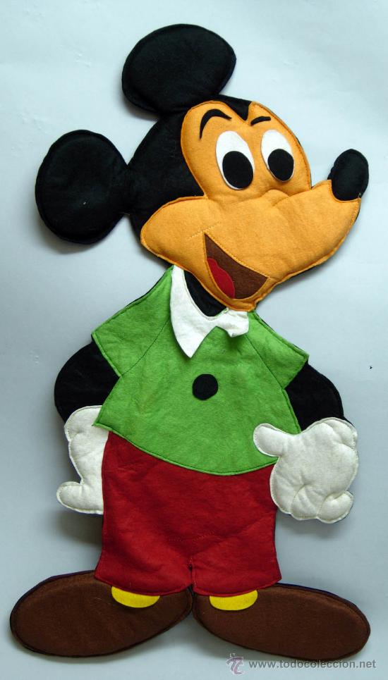 Juguetes antiguos y Juegos de colecci&oacute;n: Bolsa pijama fieltro Mickey Mouse fabricado por Belmonte a&ntilde;os 70 nueva