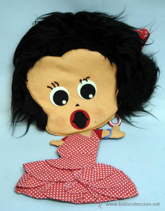 Altes Spielzeug und Spiele: Bolsa pijama fieltro Flamenca Sevillana fabricado por Belmonte a&ntilde;os 70 nueva