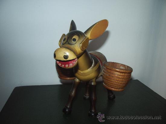 Juguetes antiguos y juegos de colecci&oacute;n: BURRITO de MADERA TORNEADA. - Foto 2