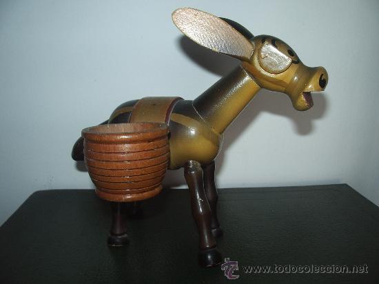 Juguetes antiguos y juegos de colecci&oacute;n: BURRITO de MADERA TORNEADA. - Foto 1