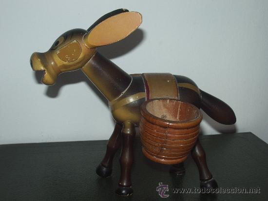 Juguetes antiguos y juegos de colecci&oacute;n: BURRITO de MADERA TORNEADA. - Foto 3
